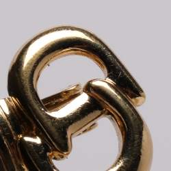 Pre Owned أقراط ديور بمشبك شعار CD لون ذهبي