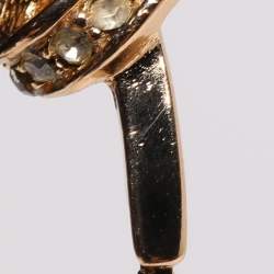 مملوكة مسبقًا قلادة ديور ذهبية اللون بحجر الراين وقلب مزخرف