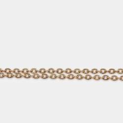 Pre Owned Dior Gold Tone Rhinestone Logo Heart Pendant Necklace 