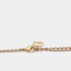 مملوكة مسبقًا عقد ديور قلادة شعار CD بلون ذهبي