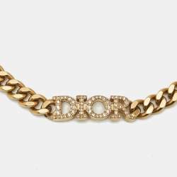 Pre Owned Dior Dio(r)evolution Crystals Gold Tone Choker