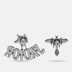 Pre Owned أقراط ديور جادير بي كريستالز فضية اللون