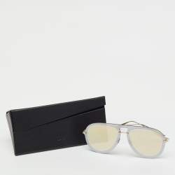 Pre Owned Dior Silver Tone/Pink Mirrored DiorUltime 1 Aviator Sunglasses