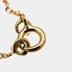 Pre Owned Christian Dior Rose Des Vents Pink Gold 18K Diamond Necklace Red Color