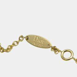Pre Owned Christian Dior Rose Des Vents Yellow Gold 18K Turquoise Charm Bracelet Gold