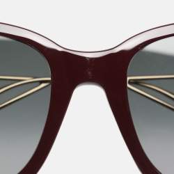 Pre Owned Dior Burgundy/Black Gradient Acetate and Gold Tone Metal LHF1I 30montaigne 1 Square Sunglasses