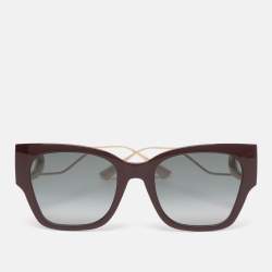 Pre Owned Dior Burgundy/Black Gradient Acetate and Gold Tone Metal LHF1I 30montaigne 1 Square Sunglasses
