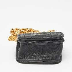 Pre Owned Dior Black Cannage Leather Caro Airpods Case with Chain