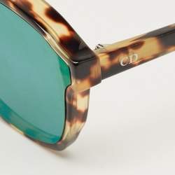Pre Owned Dior Tortoishelle Brown/Green Mirrored 009FS Abstract Aviator Sunglasses