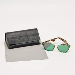 Pre Owned Dior Tortoishelle Brown/Green Mirrored 009FS Abstract Aviator Sunglasses