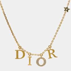 Pre Owned Dior Dio(r)evolution Crystals Gold Tone Necklace