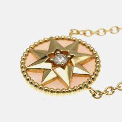 Pre Owned Christian Dior Rose Devant Opal 18K Pink Gold Opal Pendant Necklace 