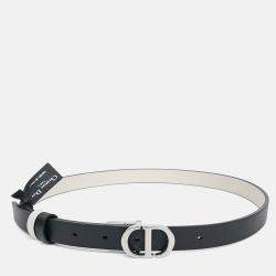 Pre Owned Dior Black/White Reversible Belt