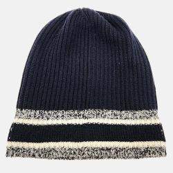 Pre Owned Dior Navy Blue Cashmere, Wool Beanie