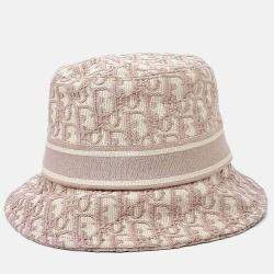 Pre Owned Dior Pink Cotton Oblique Bucket Hat