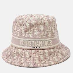 Pre Owned Dior Pink Cotton Oblique Bucket Hat