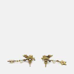 Pre Owned Dior Gold Plated JaDior Earrings