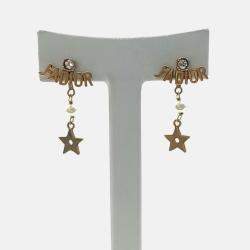 Pre Owned Dior Gold Plated JaDior Earrings