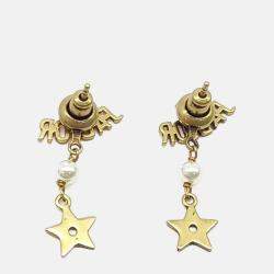 Pre Owned Dior Gold Plated JaDior Earrings