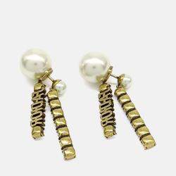 Pre Owned Dior Gold Plated Tribal Earrings