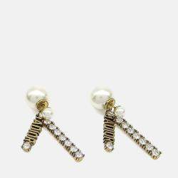 Pre Owned Dior Gold Plated Tribal Earrings