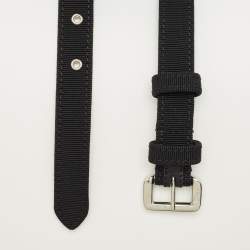 Pre Owned Dior Black Fabric Slim Buckle Belt