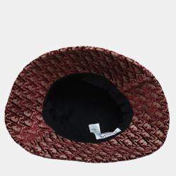 Pre Owned Dior Red Oblique Velvet Bucket Hat