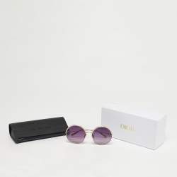 Pre Owned Dior Purple/Gold Tone Everdior R1U Round Sunglasses