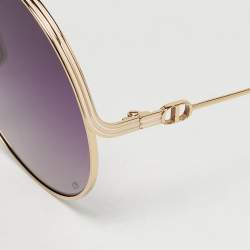 Pre Owned Dior Purple/Gold Tone Everdior R1U Round Sunglasses