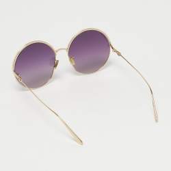 Pre Owned Dior Purple/Gold Tone Everdior R1U Round Sunglasses