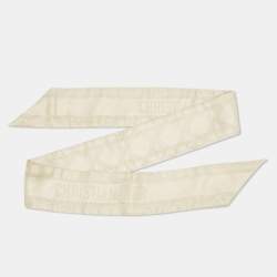 مملوكة مسبقًا Christian Dior Beige Lurex Logo Jacquard Mitzah