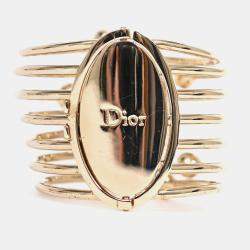 مملوكة مسبقًا Christian Dior Faux Pearl Logo Cuff Bracelet