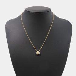 Pre Owned Dior Rose Dior Pre Quattro Collection Bee Diamond Necklace 18K Yellow Gold