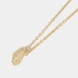 Pre Owned Dior Rose Dior Pre Quattro Collection Bee Diamond Necklace 18K Yellow Gold
