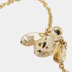 Pre Owned Dior Rose Dior Pre Quattro Collection Bee Diamond Necklace 18K Yellow Gold