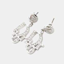 Pre Owned أقراط ديور مطلية بالفضة