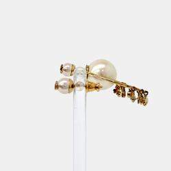 Pre Owned Dior Gold Tone Pearl Earrings