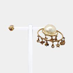 Pre Owned Dior Gold Tone Pearl Earrings