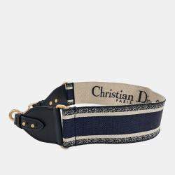 مملوكة مسبقًا Dior Beige and Navy Blue Oblique Strap