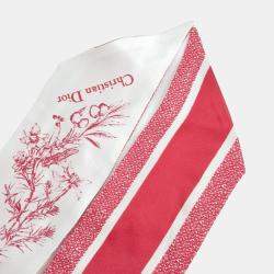 Pre Owned باندو حرير أبيض أحمر ديور متزا