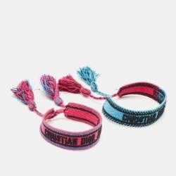 Pre Owned Dior Blue & Pink J'Adior Friendship Bracelets Set of 2