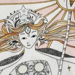مملوكة مسبقًا Dior White La Papesse Tarot Silk Mitzah Scarf