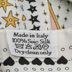 مملوكة مسبقًا Dior White La Papesse Tarot Silk Mitzah Scarf