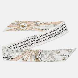 مملوكة مسبقًا Dior White La Papesse Tarot Silk Mitzah Scarf