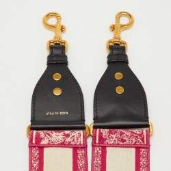 Pre Owned حمالة حقيبة كتف ديور كانفاس مطبوع وردي/أسود