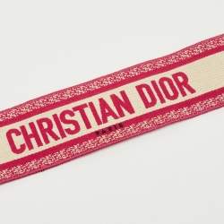 Pre Owned حمالة حقيبة كتف ديور كانفاس مطبوع وردي/أسود