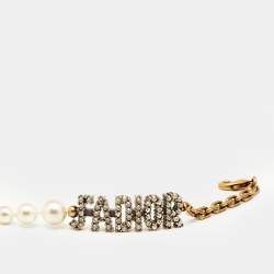 مملوكة مسبقًا سوار ديور جادور لؤلؤ صناعي كريستال لون ذهبي