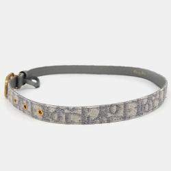 مملوكة مسبقًا حزام ديور قماش مائل رمادي سادل