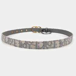 مملوكة مسبقًا حزام ديور قماش مائل رمادي سادل