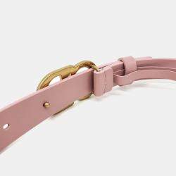 Pre Owned Dior Pink Leather Saddle Belt